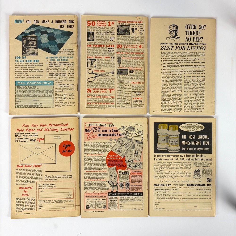 1961 The Workbasket Magazine Vol 26 Lot of 12 Retro Knitting Crochet Patterns - Picture 8 of 8